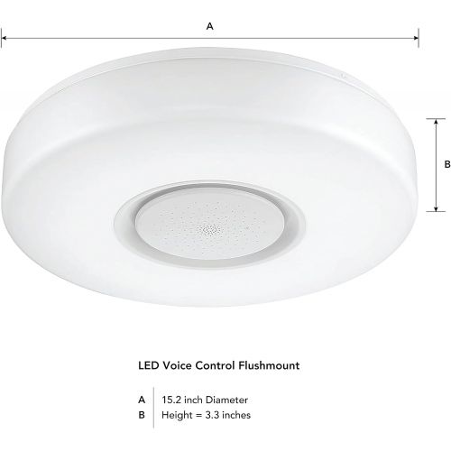  Designers Fountain 15in Non-WiFi Voice Control Flush Mount Ceiling Light