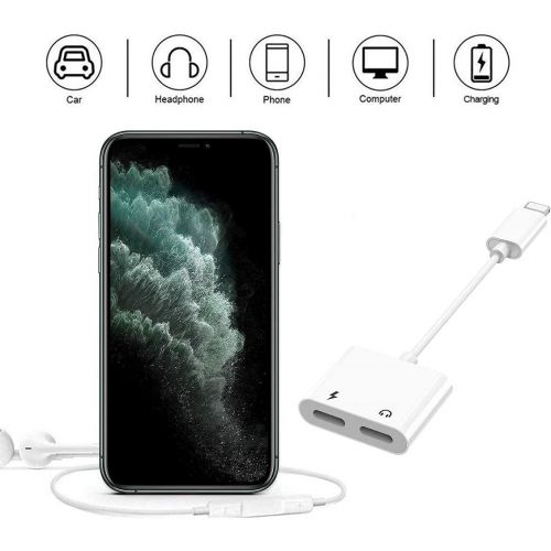  DESOFICON [Apple MFi Certified] 2PACK iPhone Lightning to 2 Lightning Adapter, Dual Lightning AUX + Charger Adapter Dongle Cable Splitter Compatible with iPhone 12/11/SE/X/XR/XS/8/7/6 Suppor