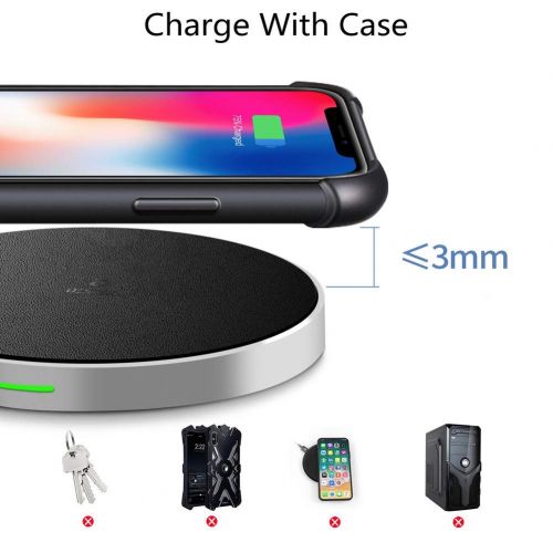  [아마존 핫딜]  [아마존핫딜]DESTEK Fast Wireless Charger, Induktions Ladegerat fuer iPhone X/Xs Max/XR/Xs/ 8/ 8P, 10W Schnelles Qi Ladestation fuer Samsung Galaxy S10/ S10+/ S9/ S9+/ S8/ S8+ usw