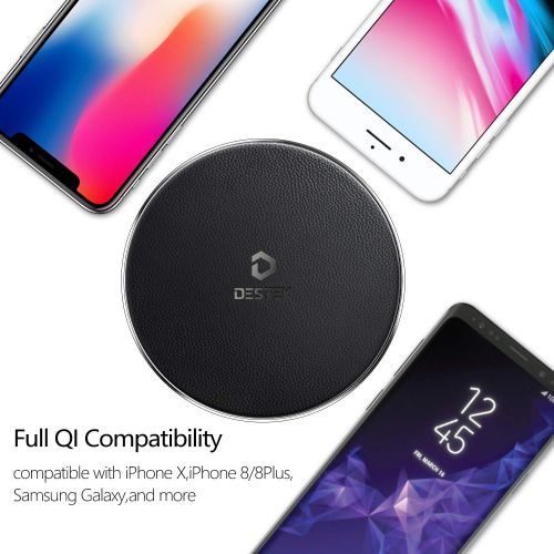  [아마존 핫딜]  [아마존핫딜]DESTEK Fast Wireless Charger, Induktions Ladegerat fuer iPhone X/Xs Max/XR/Xs/ 8/ 8P, 10W Schnelles Qi Ladestation fuer Samsung Galaxy S10/ S10+/ S9/ S9+/ S8/ S8+ usw