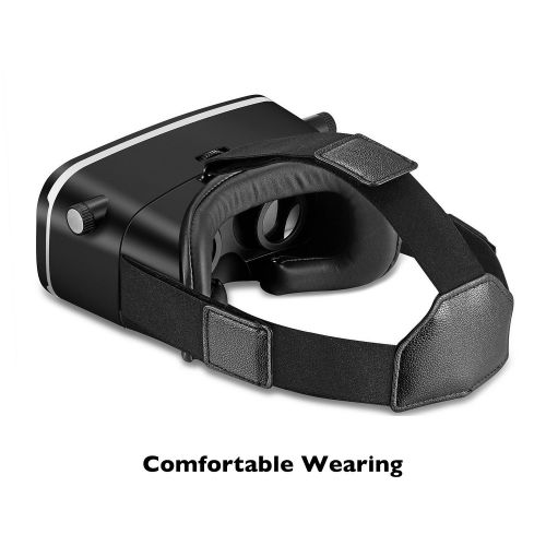  DESTEK V2 Virtual Reality Headset for Immersive 360° 3D VideosGames in iPhone & Android Smartphones with 4-5.7 inch Screen