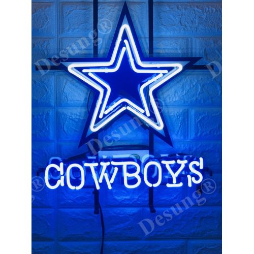  DESUNG Desung 20x15 Dallas Sports Team Cowboy Logo Neon Sign Light (MultipleSizes) HD Vivid Printing Technology Man Cave Beer Bar Pub Handmade Real Glass Tube Lamp NT21
