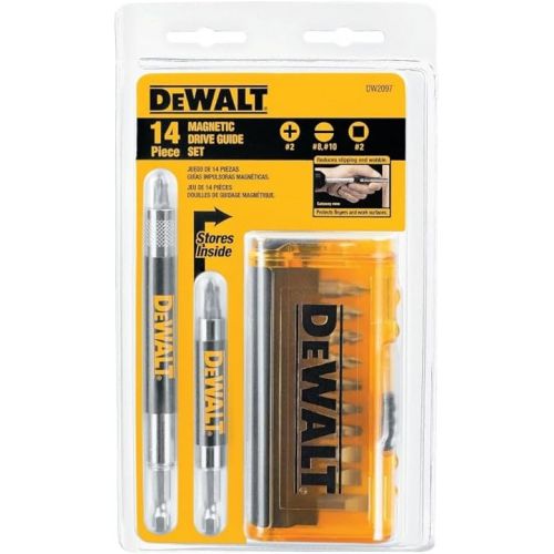  DEWALT Screwdriver Bit Set, Magnetic Drive Guide, 14-Piece (DW2097CS), Pack of 1