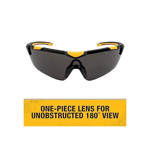  DEWALT DPG110 Chisel Unisex Trim-Fit Half Frame Protective Eyewear, Black Frame Clear Lens