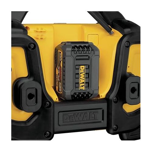  DEWALT 20V MAX Bluetooth Radio, 100 ft Range, Battery and AC Power Cord Included, Portable for Jobsites (DCR025)