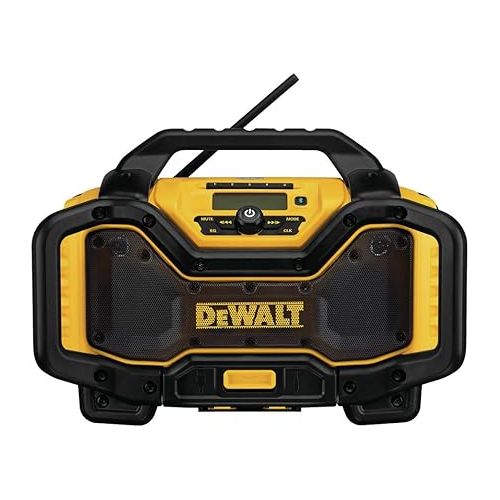  DEWALT 20V MAX Bluetooth Radio, 100 ft Range, Battery and AC Power Cord Included, Portable for Jobsites (DCR025)