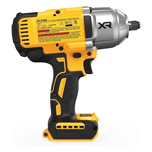  DEWALT 20V MAX Cordless Impact Wrench, 1/2 in., Bare Tool Only (DCF900B)