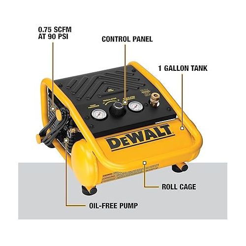  DEWALT Air Compressor, 135-PSI Max, 1 Gallon Tank, 2.6 Amp (D55140)