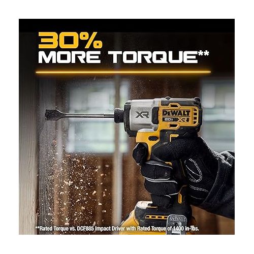  DEWALT 20V MAX Impact Driver, Cordless, 3-Speed, Battery and Charger Included (DCF845D1E1)