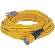 DEWALT 50 Foot Extension Cord Lighted Click-to-Lock 10/3 SJTW - Heavy Duty Outdoor, Waterproof, Weatherproof, Heat & Corrosion Resistant Industrial Strength Light Up Three Prong Outlet Plug Power Cord