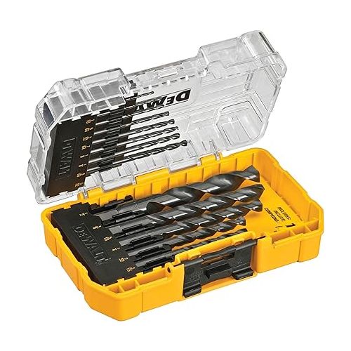  DEWALT Drill Bit Set, 14-Piece, 135 Degree Split Point, For Plastic, Wood and Metal (DWA1184)