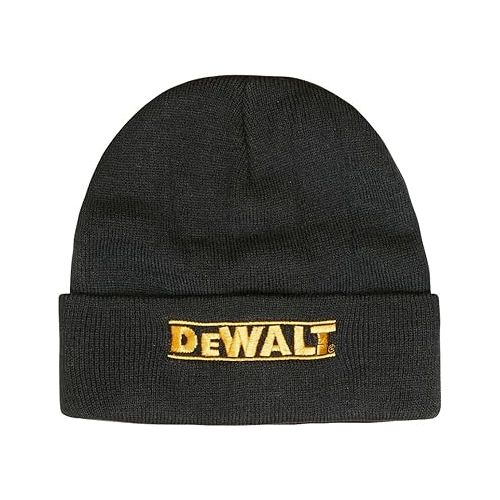  DeWALT 3 Pair Everyday Cotton Blend Work Crew Socks and Fleece Hat Set,10-13