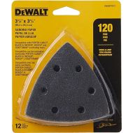 DEWALT DWASPTRI12 Hook and Loop Triangle 120 Grit Sandpaper, 12-Pack, Black