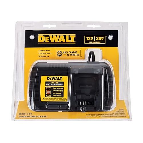  DEWALT 12V MAX*/20V MAX*/FLEXVOLT 6 Amp Charger (DCB1106)