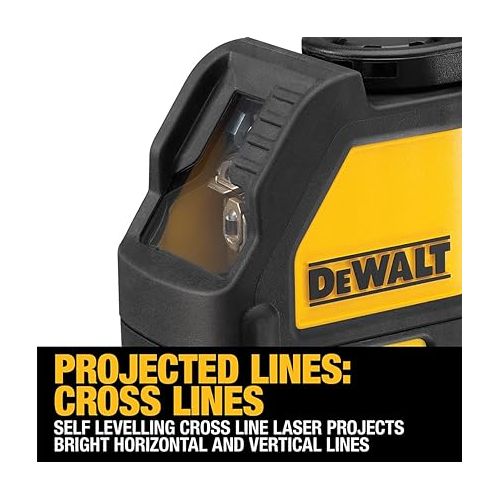  DEWALT Line Laser, Self-Leveling, Cross Line, Red Beam (DW088K)