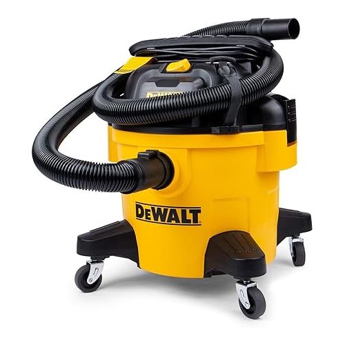  DEWALT DXV06PZ 4 Peak HP Shop Vacuums, 6 gallon Poly Wet/Dry Vac, Heavy-Duty Shop Vacuum with Blower Function Yellow+Black