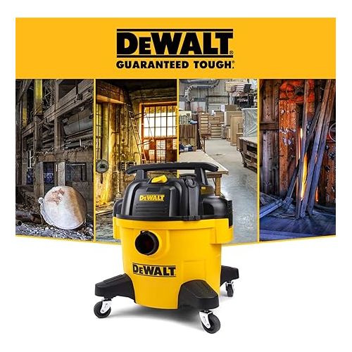  DEWALT DXV06PZ 4 Peak HP Shop Vacuums, 6 Gallon Poly Wet/Dry Vac, Heavy-Duty Shop Vacuum with Blower Function Yellow+Black