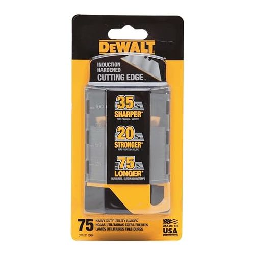  DEWALT Utility Blades, Heavy Duty, 75-Pack (DWHT11004L)