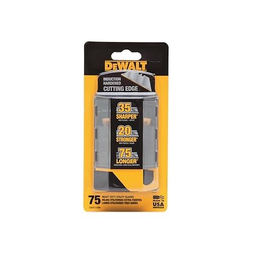  DEWALT Utility Blades, Heavy Duty, 75-Pack (DWHT11004L)