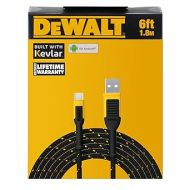 DEWALT Type C to USB Cable ? Reinforced Braided Cable for USB to USB-C ? Type C Fast Charging USB-C to USB-A Cable ? Fast Charging Cord Type C ? 6 ft