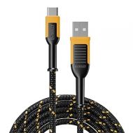 DEWALT Type C to USB Cable ? Reinforced Braided Cable for USB to USB-C ? Type C Fast Charging USB-C to USB-A Cable ? Fast Charging Cord Type C ? 6 ft