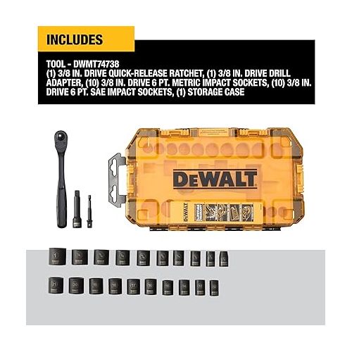  DEWALT DWMT74738 Tough Box 23 PC 3/8