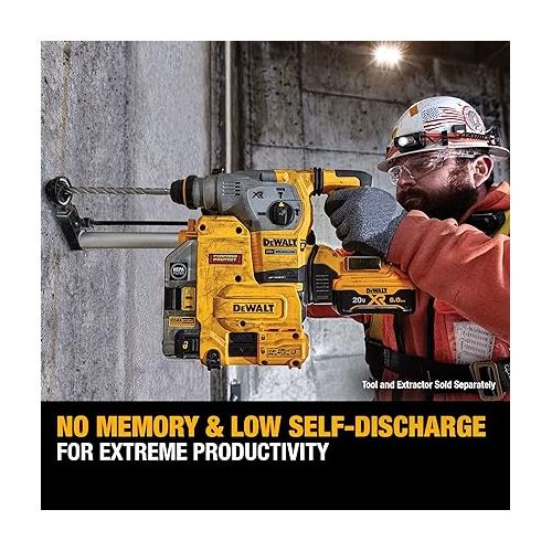  DEWALT 20V MAX Battery, 6 Ah, 2-Pack, Fully Charged in Under 90 Minutes (DCB206-2)