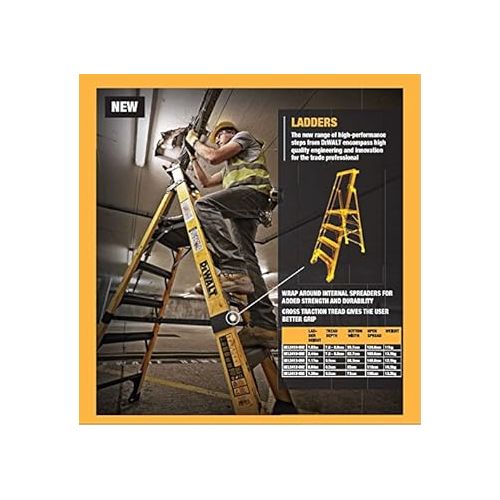  DeWalt DXL3410-04 4-Feet Fiberglass Stepladder Type IAA with 375-Pound Duty Rating, 4-Feet , Yellow