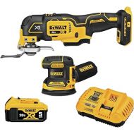 DEWALT 20V MAX Orbital Sander and Oscillating Tool, Cordless Woodworking 2-Tool Set with 5ah Battery and Charger (DCK202P1)