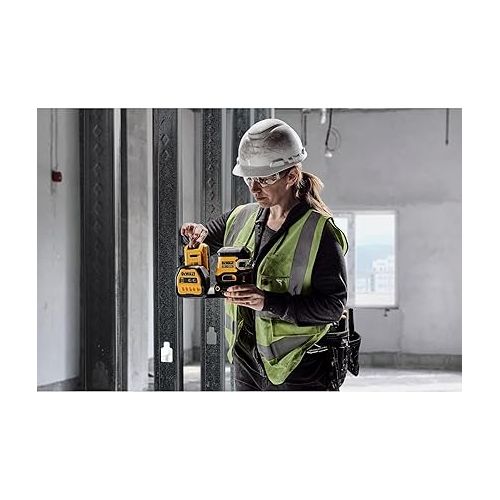  DEWALT 20V/12V MAX Laser Level, Cross Line Laser and 5 Spot Laser, Green, Bare Tool Only (DCLE34520GB)