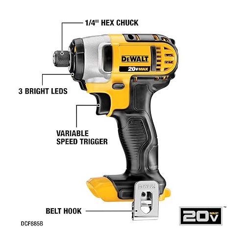  DEWALT 20V MAX Power Tool Combo Kit, 4-Tool Cordless Power Tool Set with Battery and Charger (DCK551D1M1)