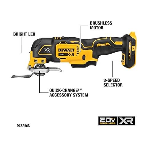  DEWALT 20V MAX Power Tool Combo Kit, 4-Tool Cordless Power Tool Set with Battery and Charger (DCK551D1M1)