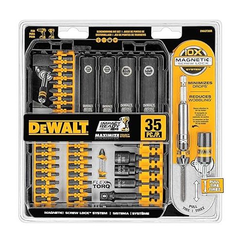  DEWALT Screwdriver Bit Set, Impact Ready, FlexTorq, 35-Piece (DWA2T35IR)