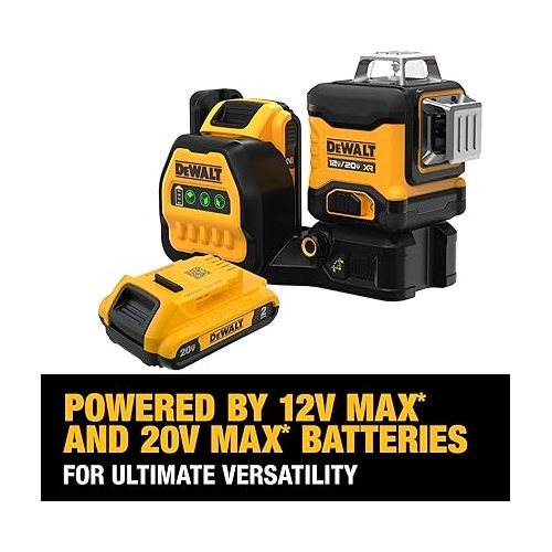  DEWALT 20V/12V MAX Laser Level Kit, 3 x 360, Green (DCLE34030G)