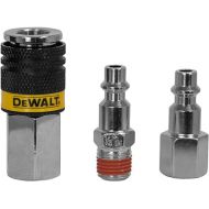 DEWALT 3pc 1/4-Inch NPT Industrial Coupler (1pc) & Plug (2pcs) Kit (DXCM036-0207)