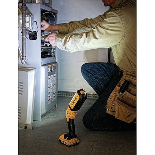  DEWALT 20V MAX LED Work Light, Rechargeable Flashlight, Pivoting Head, Bare Tool Only (DCL050)