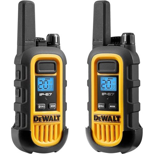  DEWALT DXFRS300 1 Watt Heavy Duty Walkie Talkies - Waterproof, Shock Resistant, Long Range & Rechargeable Two-Way Radio with VOX (24 Pack w/ 4X Gang Chargers) (4DXFRS300-BCH6)