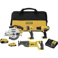 DEWALT 20V MAX Power Tool Combo Kit, 4-Tool Cordless Power Tool Set with Battery and Charger (DCK445D1M1)