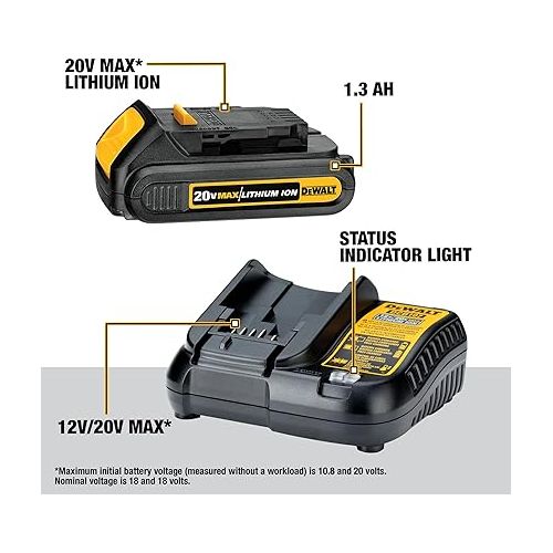  DEWALT 20V MAX Cordless Drill, Impact Driver, 2-Tool Power Tool Combo Kit, Brushless Power Tool Set with 2 Batteries and Charger Included (DCK277D2)