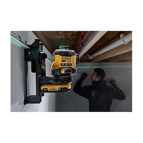  DEWALT 20V MAX Laser Level, Cross Line Laser, 3X360, Green, Bare Tool Only (DCLE34031B)