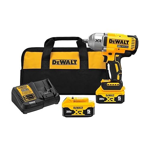  DEWALT 20V MAX XR 1/2 in. High Torque Impact Wrench with Hog Ring Anvil Kit (DCF900P2)