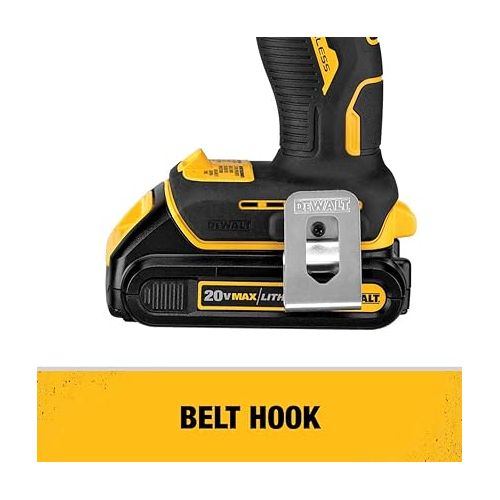  DEWALT ATOMIC 20V MAX* Cordless Drill Combo Kit, Compact (DCK278C2)