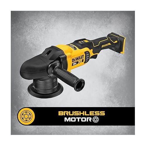  DEWALT 20V MAX* XR Cordless Polisher, Variable-Speed, Random Orbit, 5-Inch, Tool Only (DCM848B)