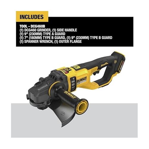  Dewalt DCG460B 60V MAX Brushless Lithium-Ion 7 in. - 9 in. Cordless Large Angle Grinder (Tool Only)