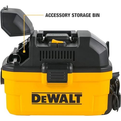  DEWALT DXV04T Portable 4 Gallon Wet/Dry Vacuum, Yellow