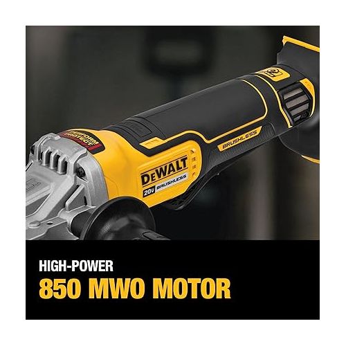  DEWALT 20V MAX Angle Grinder Tool, Cordless, 4-1/2 inch, POWERSTACK Battery and Charger Included (DCG413H1)