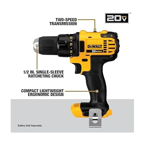  DEWALT 20V MAX Combo Kit, Compact 5-Tool (DCK521D2)