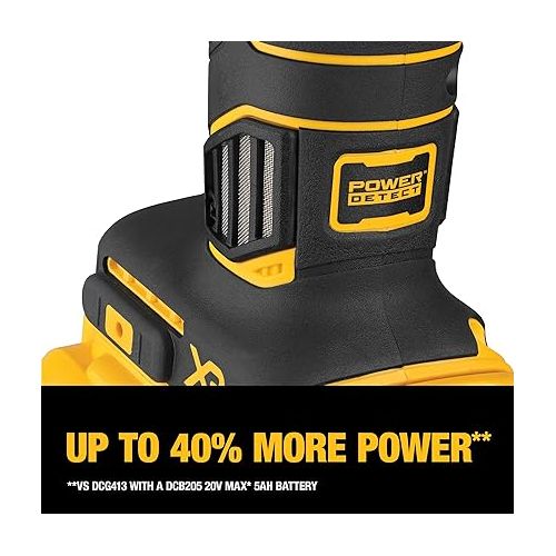  DEWALT 20V MAX* XR Angle Grinder, Trigger Switch, Power Detect Tool Technology Kit, 4-1/2-Inch to 5-Inch (DCG415W1)