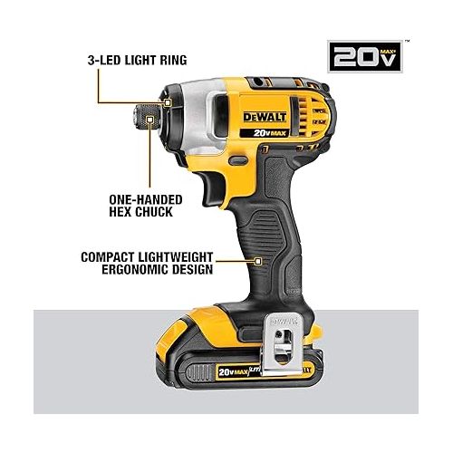  DEWALT 20V MAX Combo Kit, Compact 7-Tool (DCK720D2)