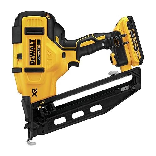  DEWALT 20V MAX* XR Finish Nailer, Angled, 16GA (DCN660D1)